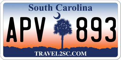 SC license plate APV893