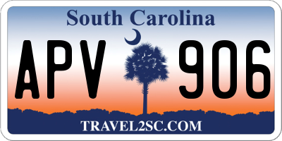 SC license plate APV906