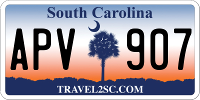 SC license plate APV907