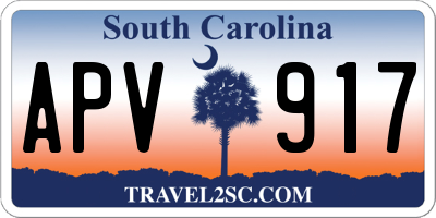 SC license plate APV917