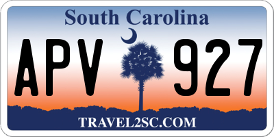 SC license plate APV927