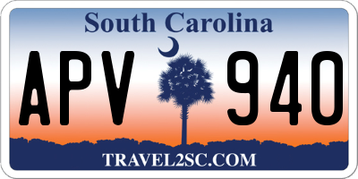 SC license plate APV940