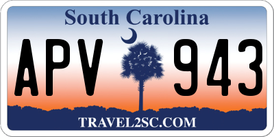 SC license plate APV943