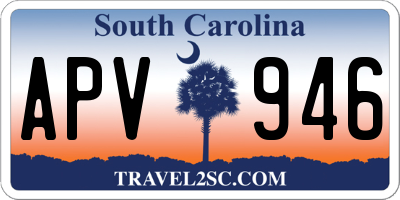 SC license plate APV946