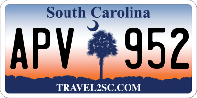SC license plate APV952