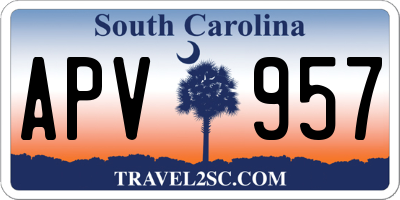 SC license plate APV957