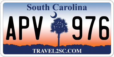 SC license plate APV976