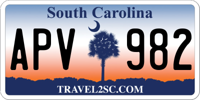 SC license plate APV982