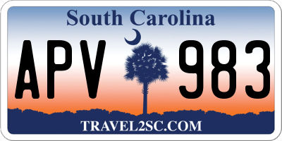 SC license plate APV983