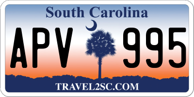 SC license plate APV995