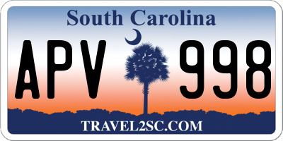 SC license plate APV998