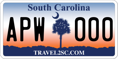 SC license plate APW000