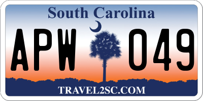 SC license plate APW049