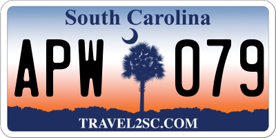 SC license plate APW079