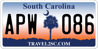 SC license plate APW086