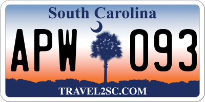 SC license plate APW093