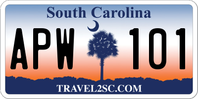 SC license plate APW101