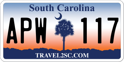 SC license plate APW117