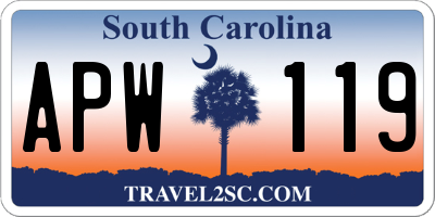 SC license plate APW119