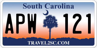 SC license plate APW121