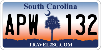 SC license plate APW132