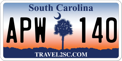 SC license plate APW140