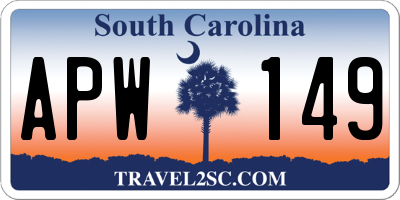 SC license plate APW149