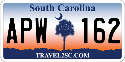 SC license plate APW162