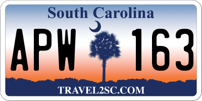SC license plate APW163