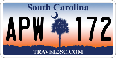SC license plate APW172