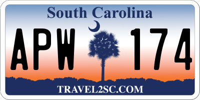 SC license plate APW174