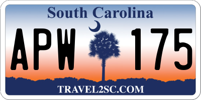 SC license plate APW175