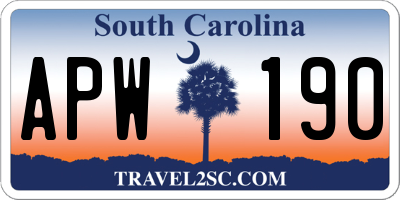 SC license plate APW190