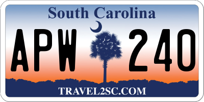 SC license plate APW240