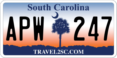 SC license plate APW247