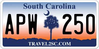 SC license plate APW250