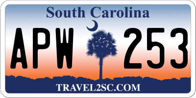 SC license plate APW253