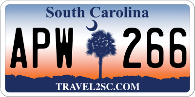 SC license plate APW266