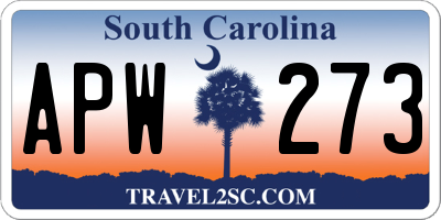 SC license plate APW273