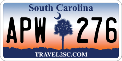 SC license plate APW276