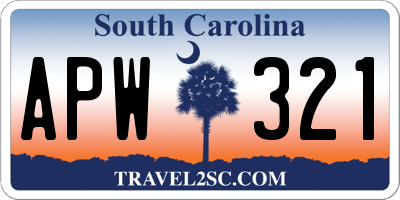SC license plate APW321
