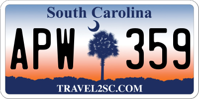 SC license plate APW359