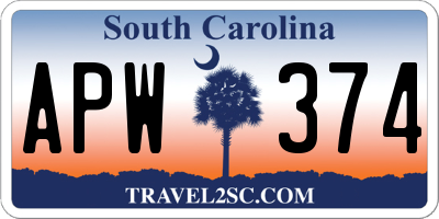 SC license plate APW374
