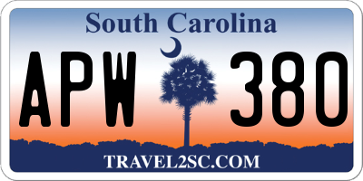 SC license plate APW380