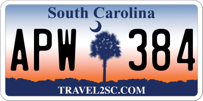 SC license plate APW384