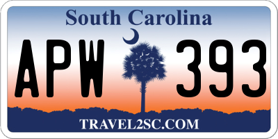 SC license plate APW393