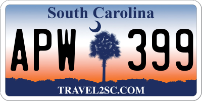 SC license plate APW399
