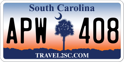 SC license plate APW408