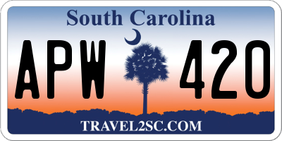 SC license plate APW420