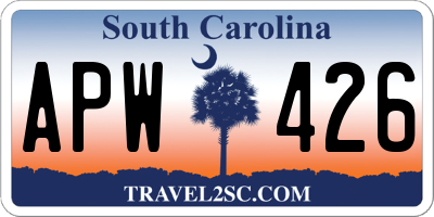 SC license plate APW426